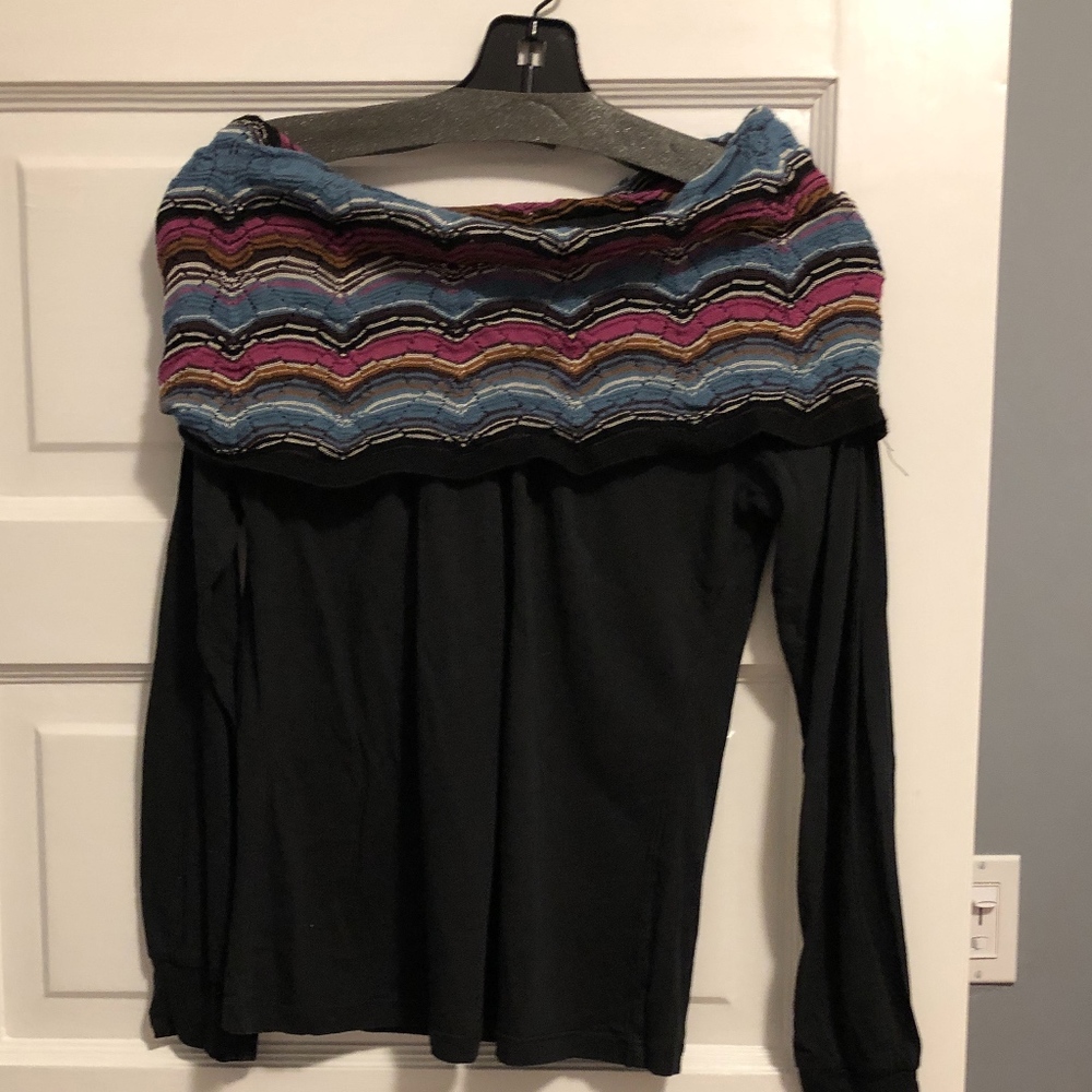 M Missoni Long Sleeve Top with Cowl Neck